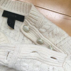 J.Crew Cableknit Ivory Sweater SMALL